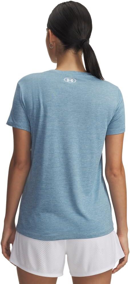 image:imageUnder Armour Womens Tech Short Sleeve VNeck Twist453 Blue Calm White