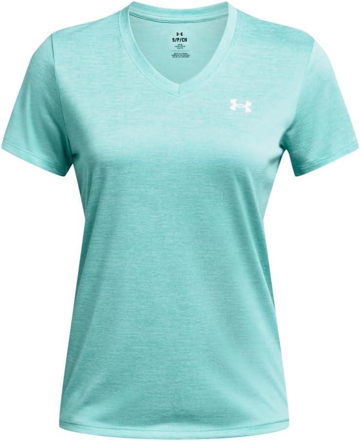 image:imageUnder Armour Womens Tech Short Sleeve VNeck Twist482 Radial Turquoise White White