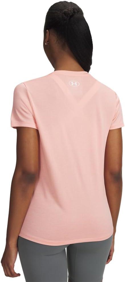 image:imageUnder Armour Womens Tech Short Sleeve VNeck Twist603 Posh Pink White