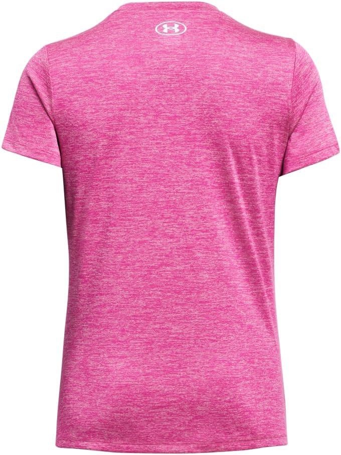 image:imageUnder Armour Womens Tech Short Sleeve VNeck Twist652 Rebel Pink Pink Elixir White