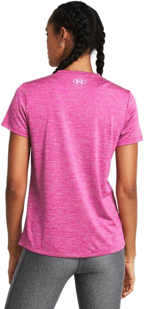 image:imageUnder Armour Womens Tech Short Sleeve VNeck Twist652 Rebel Pink Pink Elixir White