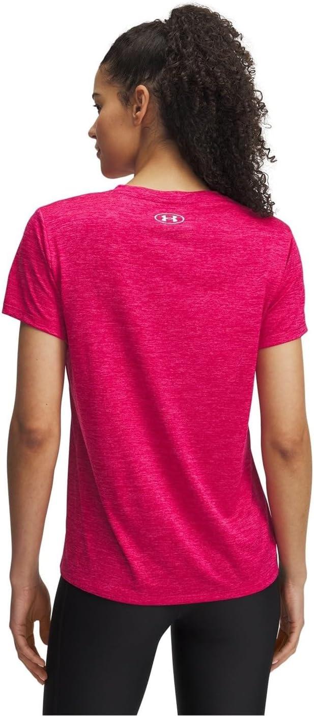image:imageUnder Armour Womens Tech Short Sleeve VNeck Twist681 Shaded Fuchsia White