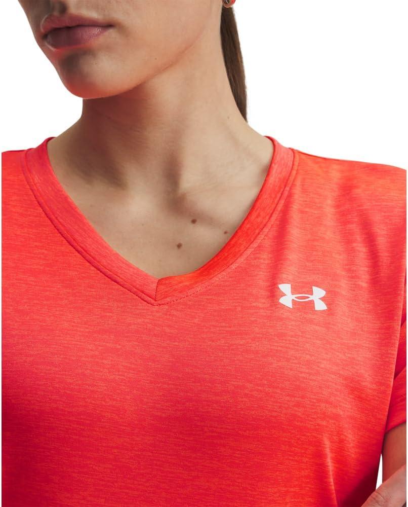 image:imageUnder Armour Womens Tech Short Sleeve VNeck Twist690 Venom Red White