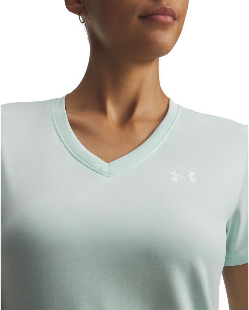 image:imageUnder Armour Womens Tech Short Sleeve VNeck Twist703 Refresh Mint White