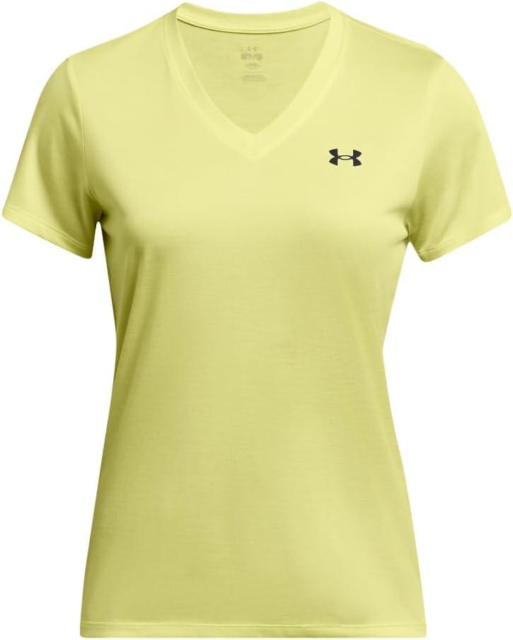 image:imageUnder Armour Womens Tech Short Sleeve VNeck Twist727 Sonic Yellow White Black
