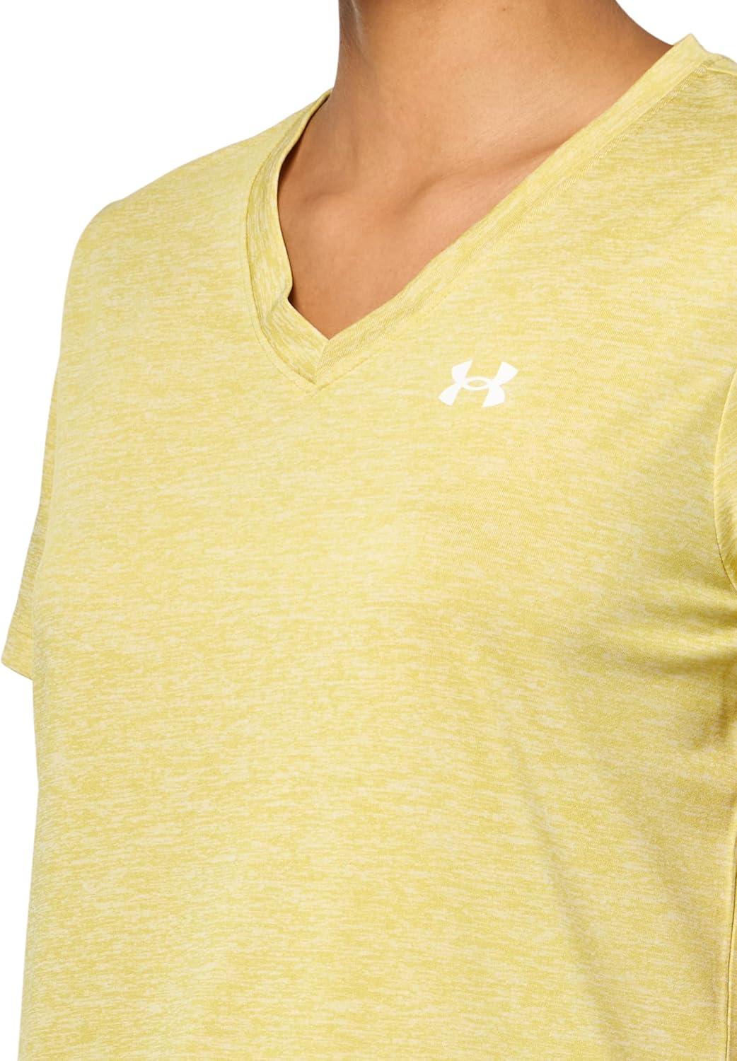 image:imageUnder Armour Womens Tech Short Sleeve VNeck Twist729 Yellow Shade White