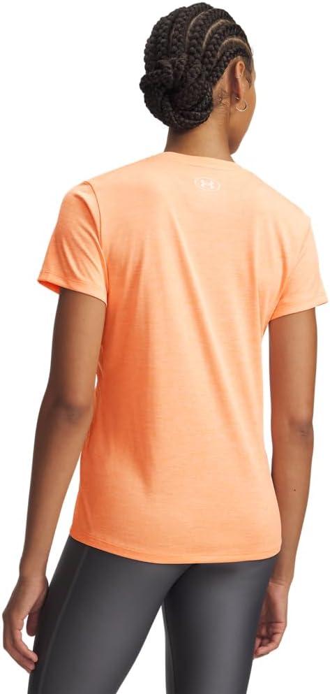 image:imageUnder Armour Womens Tech Short Sleeve VNeck Twist870 Orange Bloc White