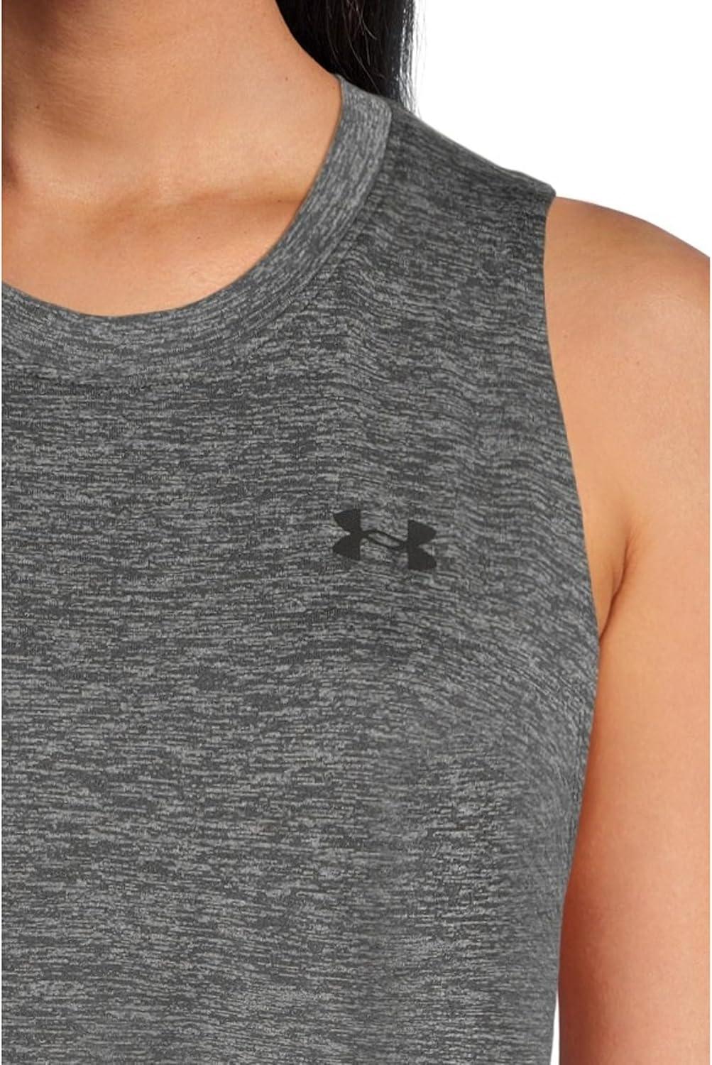 image:imageUnder Armour Womens Tech VNeck Twist ShortSleeve TShirt025 Castlerock Black