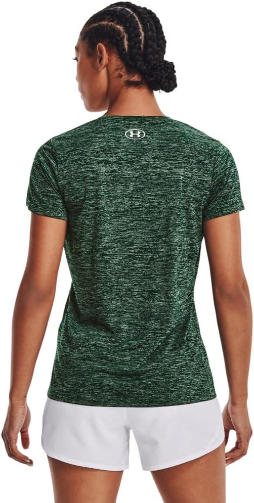 image:imageUnder Armour Womens Tech VNeck Twist ShortSleeve TShirt331 Intensity Ambrosia Metallic Silver