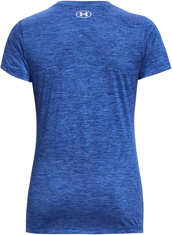 image:imageUnder Armour Womens Tech VNeck Twist ShortSleeve TShirt401 Team Royal Water Metallic Silver