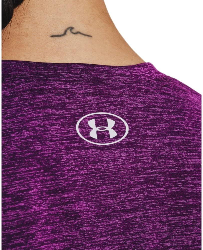 image:imageUnder Armour Womens Tech VNeck Twist ShortSleeve TShirt514 Rivalry Strobe Metallic Silver