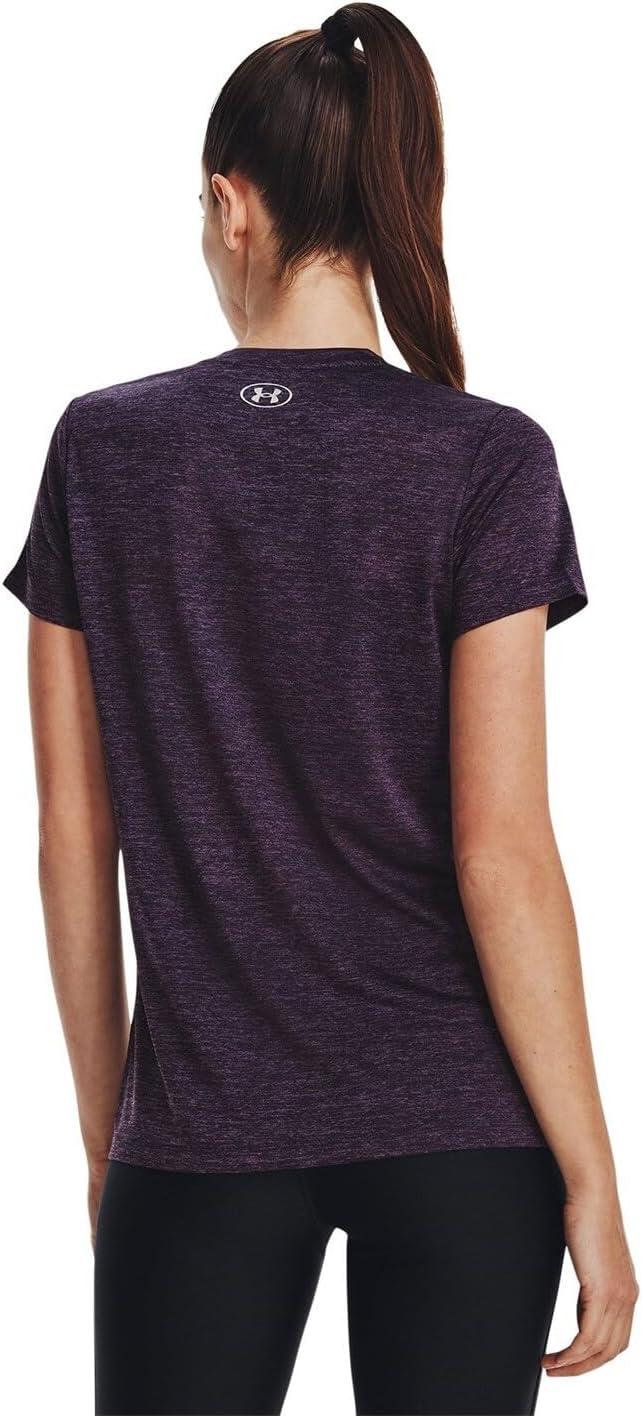 image:imageUnder Armour Womens Tech VNeck Twist ShortSleeve TShirt544 Tux Purple Retro Purple Metallic Silver