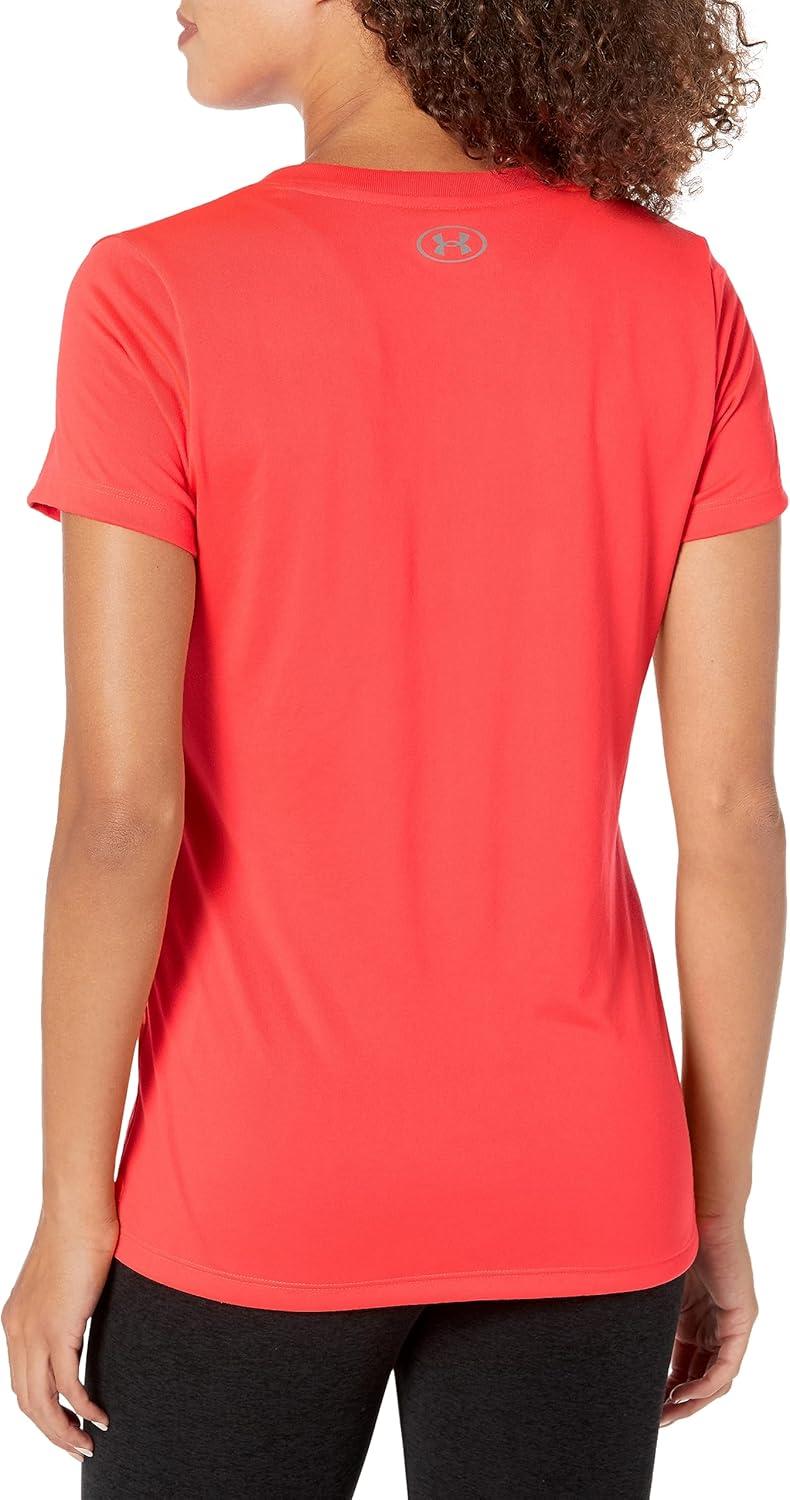 image:imageUnder Armour Womens Tech VNeck Twist ShortSleeve TShirt628 Beta Metallic Silver