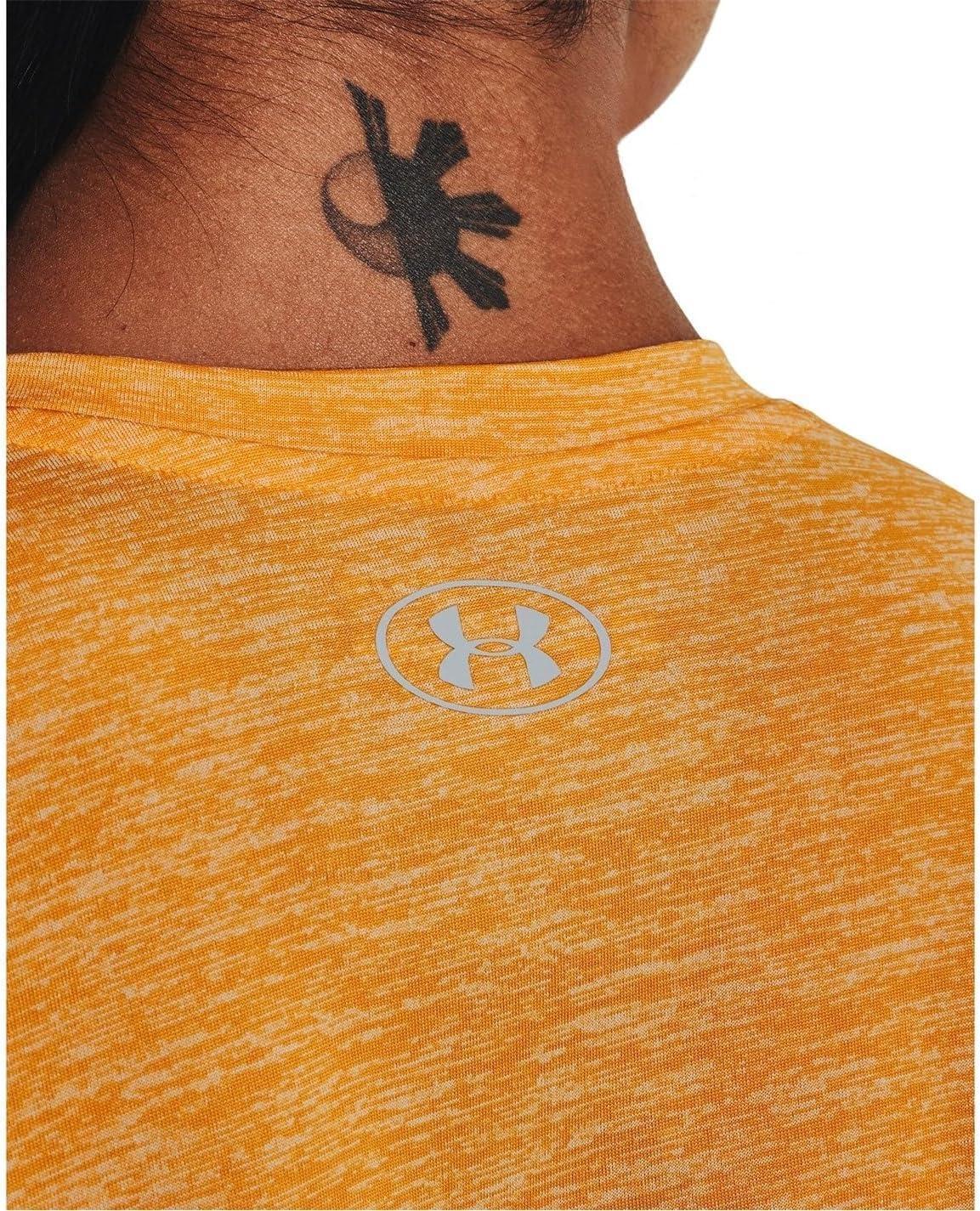 image:imageUnder Armour Womens Tech VNeck Twist ShortSleeve TShirt782 Rise White Metallic Silver