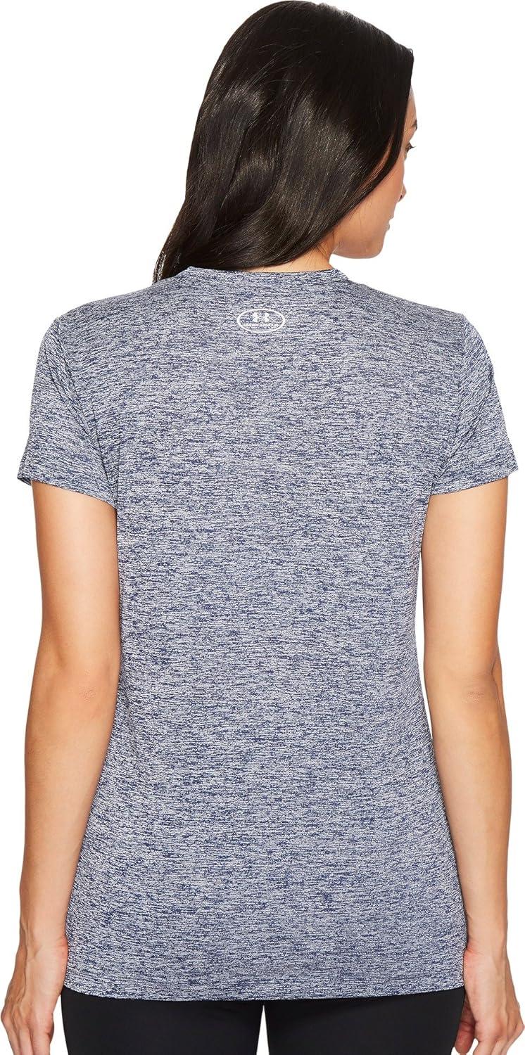 image:imageUnder Armour Womens Tech VNeck Twist ShortSleeve TShirtAcademy Metallic Silver
