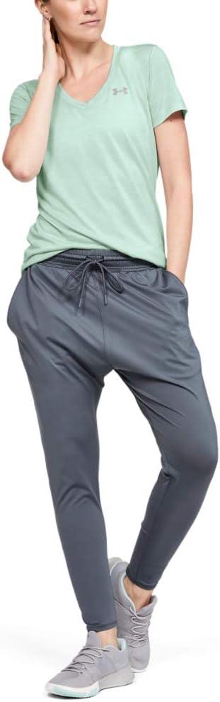 image:imageUnder Armour Womens Tech VNeck Twist ShortSleeve TShirtAtlas Green 189Metallic Silver