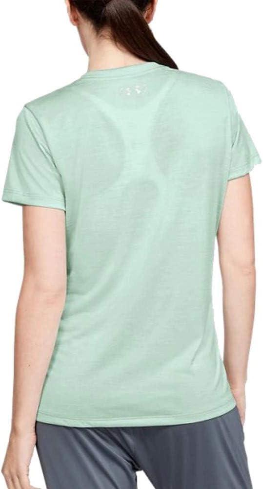 image:imageUnder Armour Womens Tech VNeck Twist ShortSleeve TShirtAtlas Green