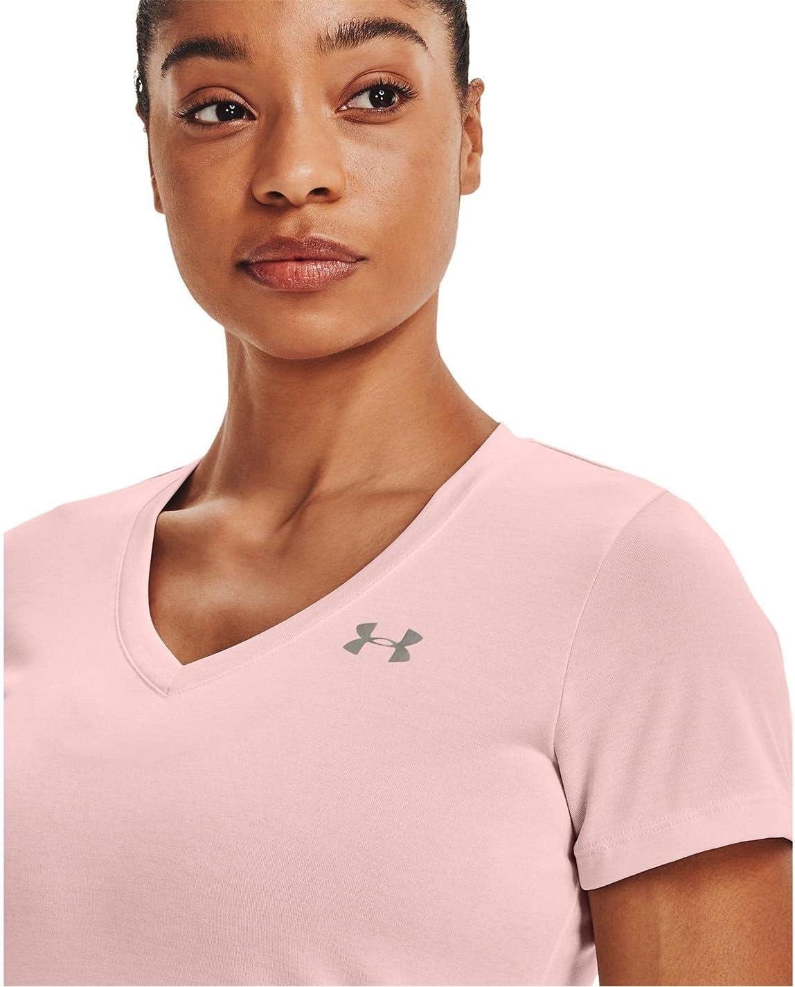 image:imageUnder Armour Womens Tech VNeck Twist ShortSleeve TShirtBeta Tint 659Metallic Silver