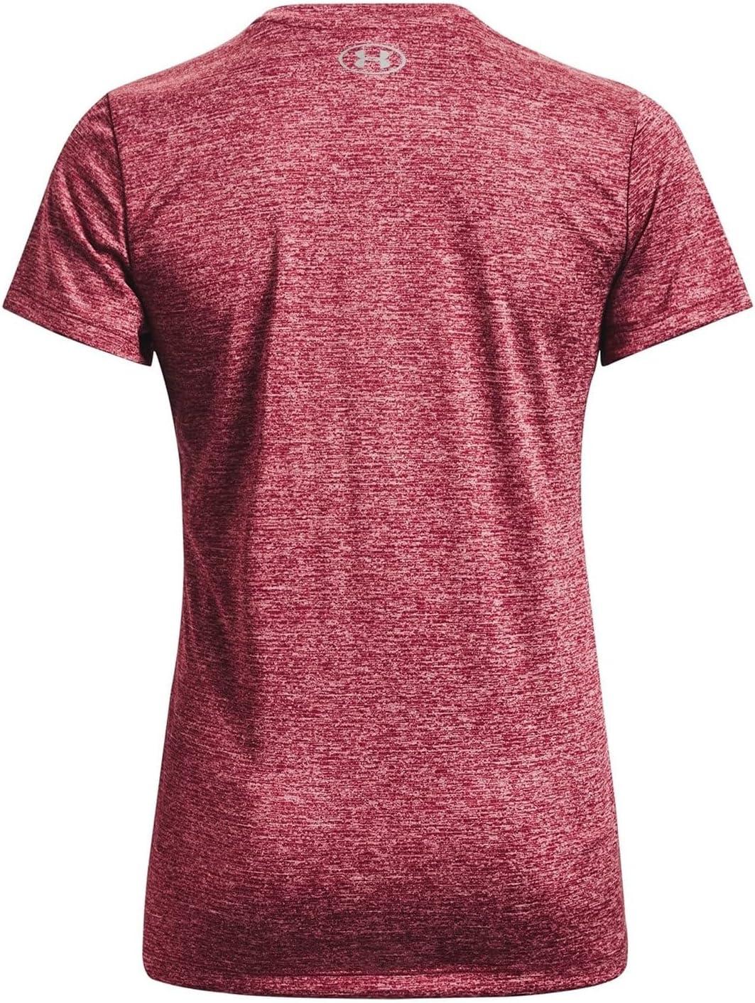 image:imageUnder Armour Womens Tech VNeck Twist ShortSleeve TShirtBlack Rose 664Metallic Silver