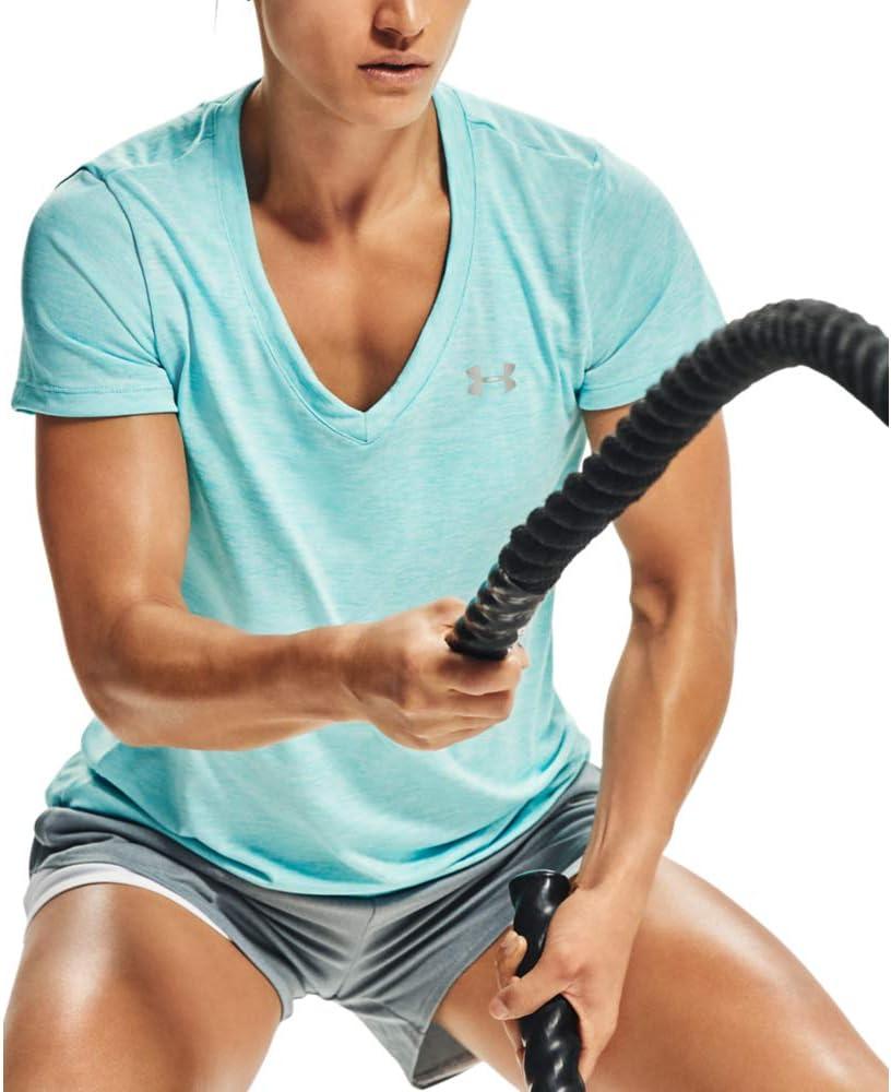 image:imageUnder Armour Womens Tech VNeck Twist ShortSleeve TShirtBlue
