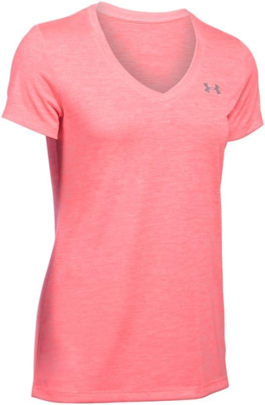 image:imageUnder Armour Womens Tech VNeck Twist ShortSleeve TShirtBrilliance Metallic Silver