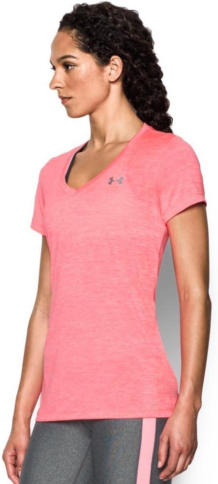 image:imageUnder Armour Womens Tech VNeck Twist ShortSleeve TShirtBrilliance Metallic Silver