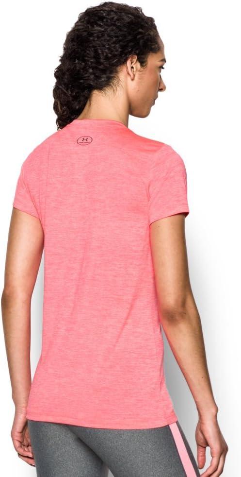 image:imageUnder Armour Womens Tech VNeck Twist ShortSleeve TShirtBrilliance Metallic Silver