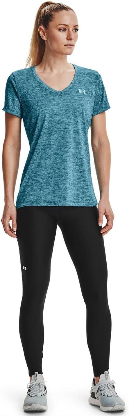 image:imageUnder Armour Womens Tech VNeck Twist ShortSleeve TShirtCrest Blue 446Metallic Silver