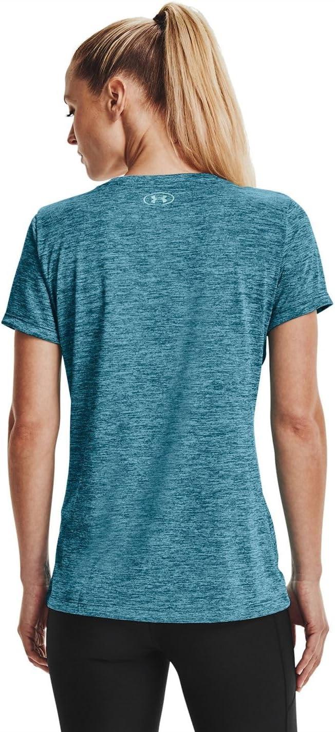 image:imageUnder Armour Womens Tech VNeck Twist ShortSleeve TShirtCrest Blue 446Metallic Silver