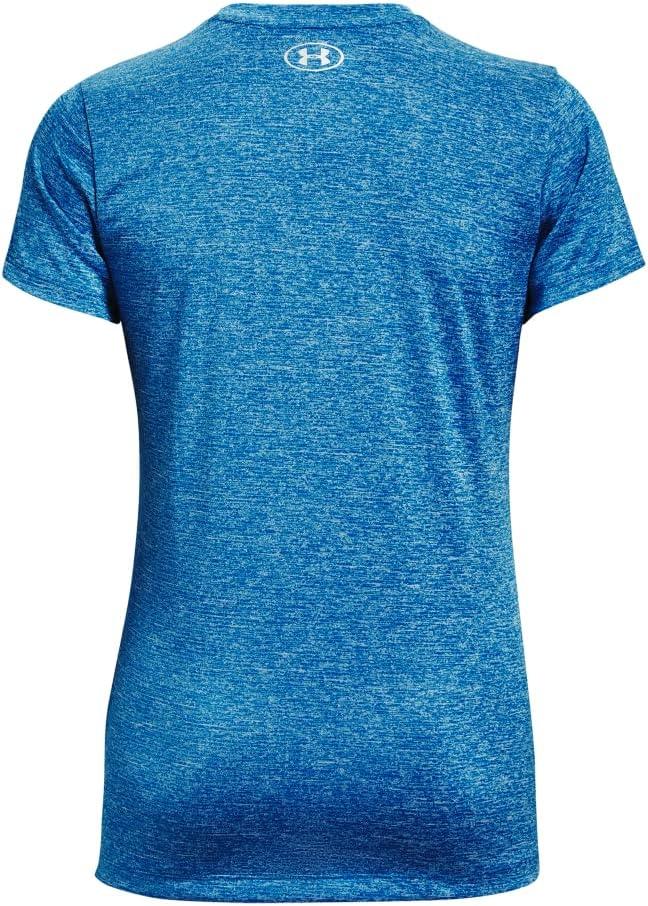 image:imageUnder Armour Womens Tech VNeck Twist ShortSleeve TShirtCruise Blue 900Metallic Silver