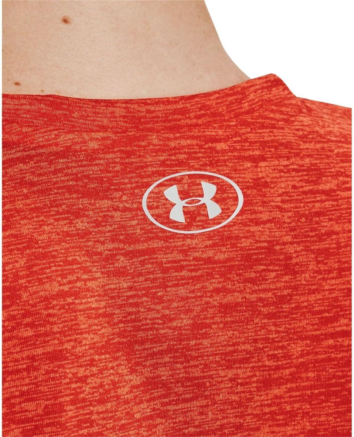 image:imageUnder Armour Womens Tech VNeck Twist ShortSleeve TShirtDark Orange 861Metallic Silver