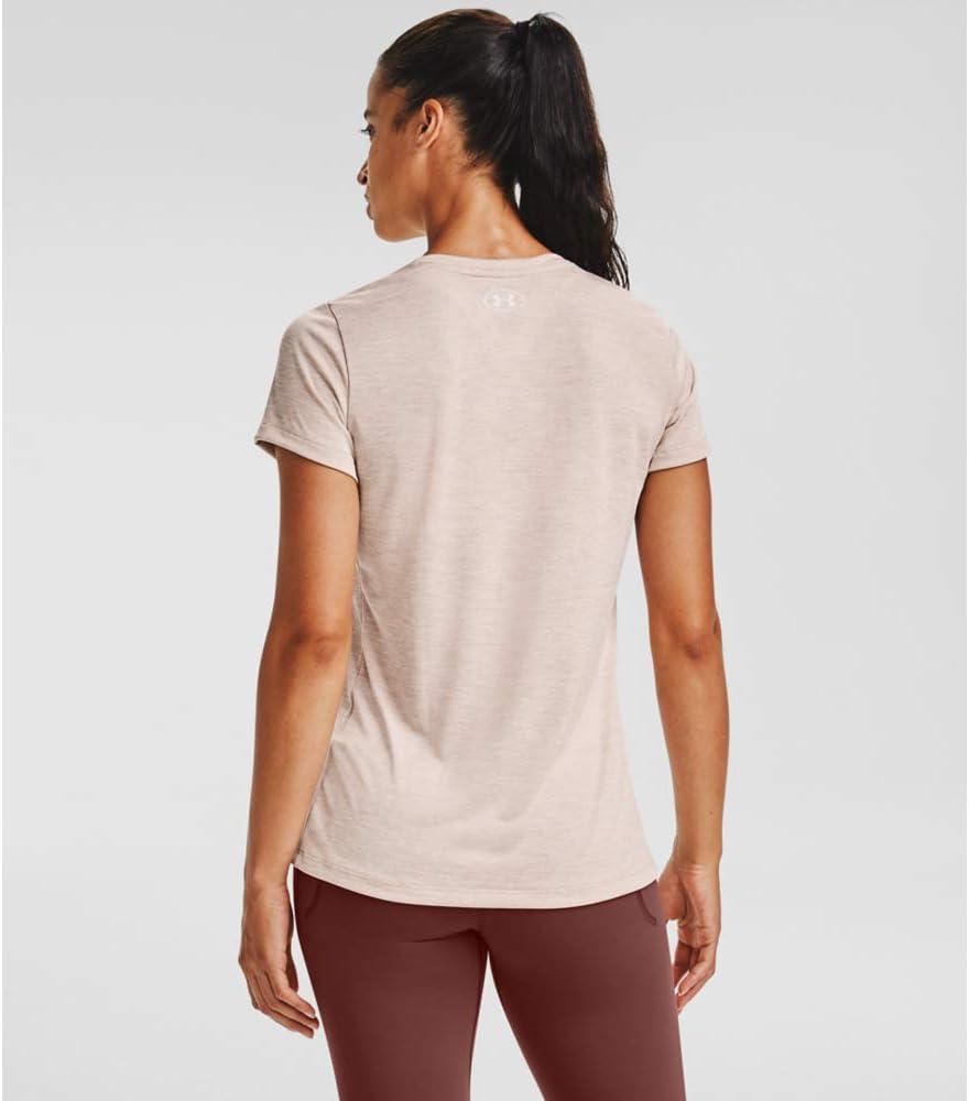 image:imageUnder Armour Womens Tech VNeck Twist ShortSleeve TShirtDesert Rose 679Tonal