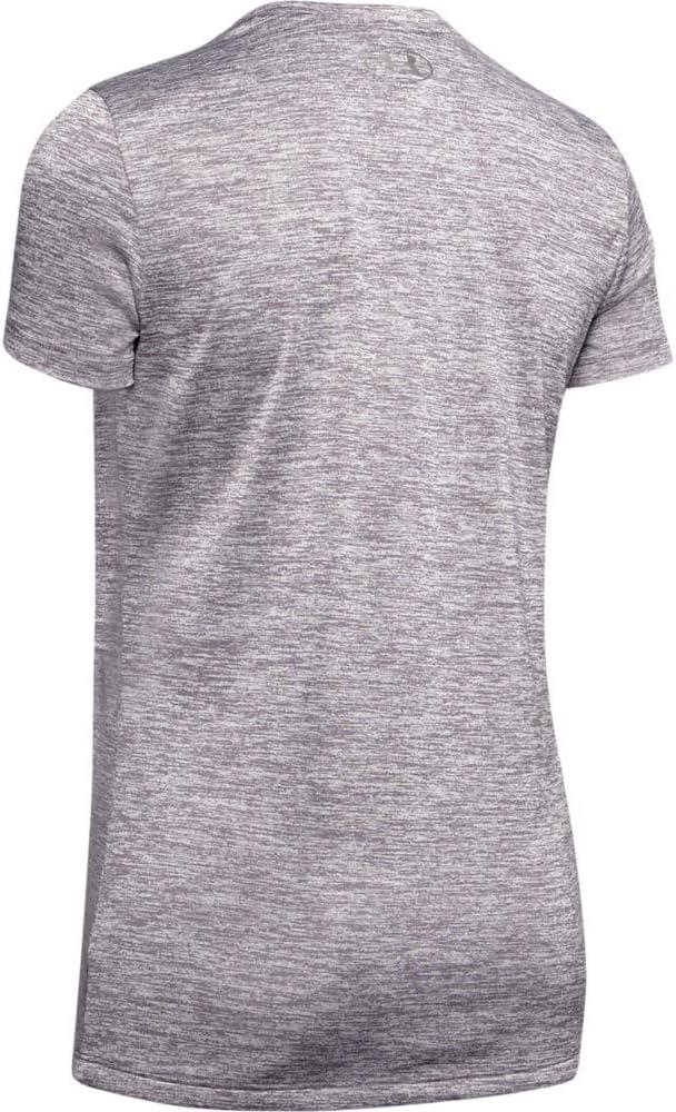 image:imageUnder Armour Womens Tech VNeck Twist ShortSleeve TShirtFlint 033Metallic Silver