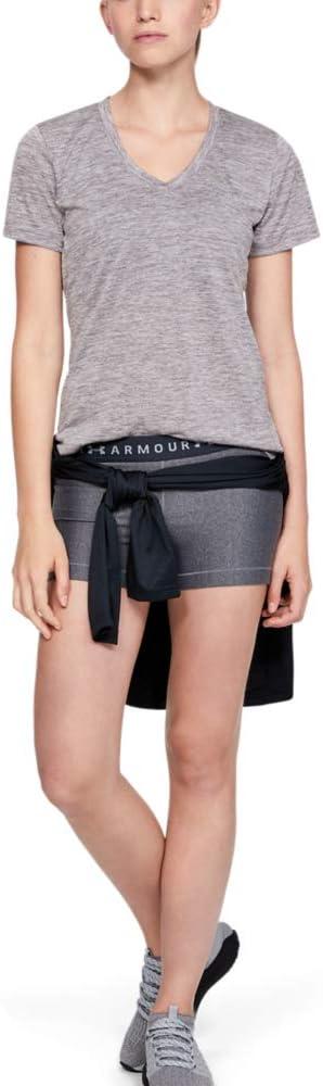 image:imageUnder Armour Womens Tech VNeck Twist ShortSleeve TShirtFlint 033Metallic Silver