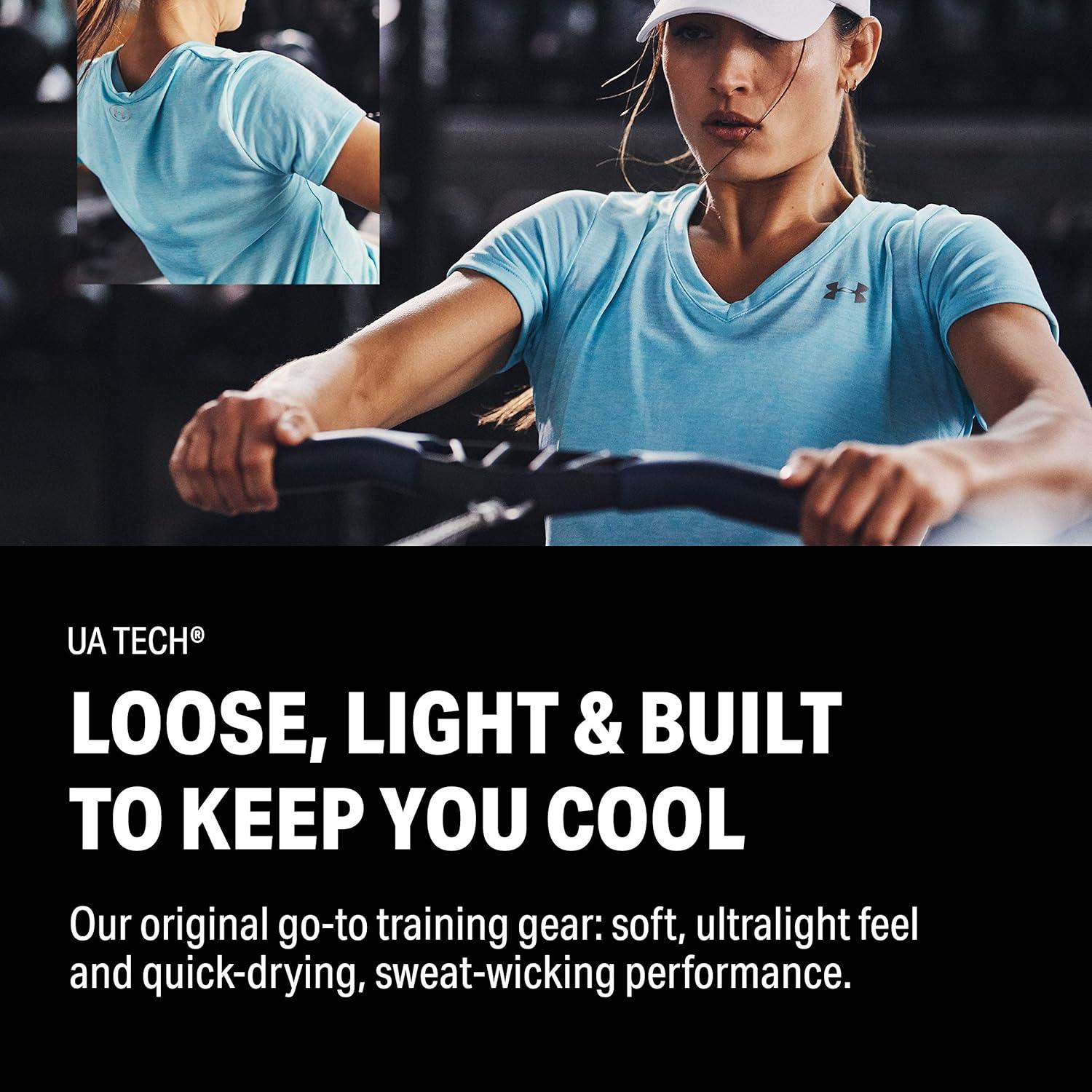 image:imageUnder Armour Womens Tech VNeck Twist ShortSleeve TShirtFlint