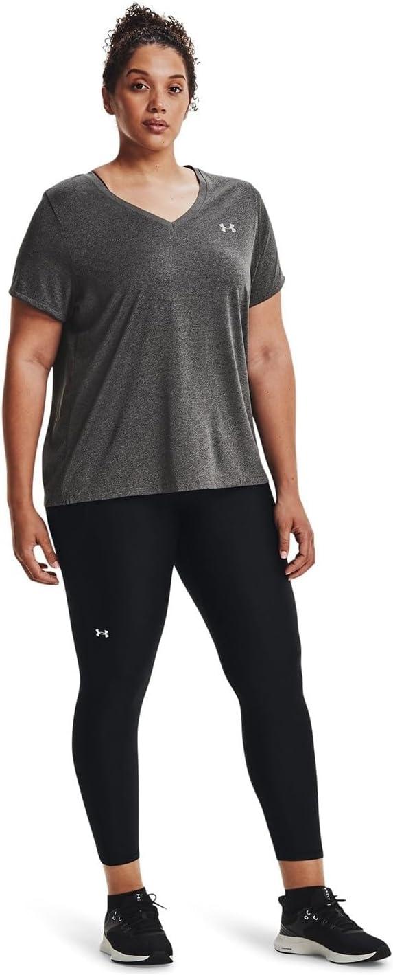 image:imageUnder Armour Womens Tech VNeck Twist ShortSleeve TShirtGray Metallic Silver