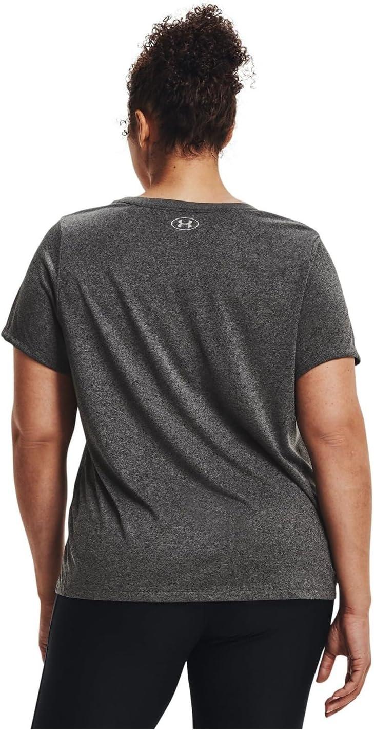 image:imageUnder Armour Womens Tech VNeck Twist ShortSleeve TShirtGray Metallic Silver