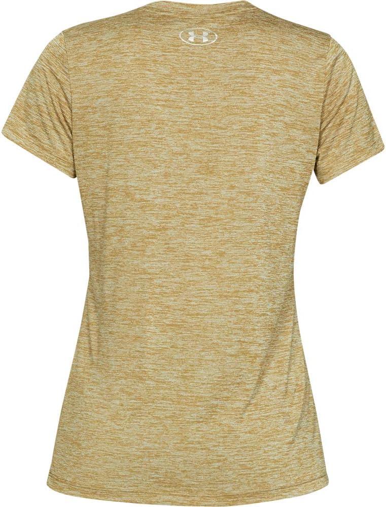 image:imageUnder Armour Womens Tech VNeck Twist ShortSleeve TShirtGreen 360Metallic Silver
