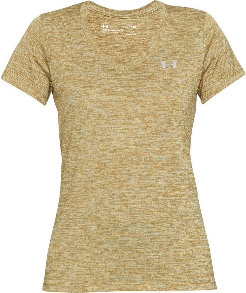 image:imageUnder Armour Womens Tech VNeck Twist ShortSleeve TShirtGreen 360Metallic Silver