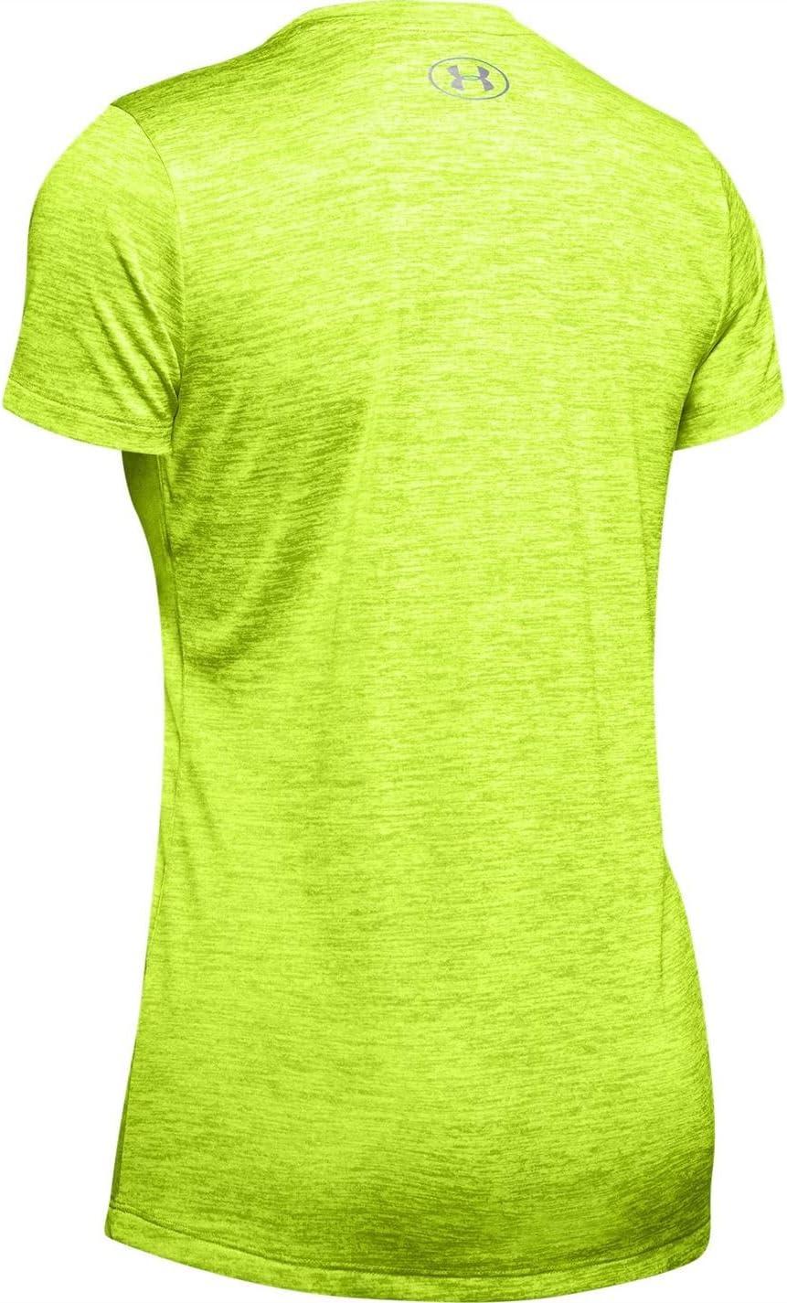 image:imageUnder Armour Womens Tech VNeck Twist ShortSleeve TShirtGreen Citrine 394Tonal