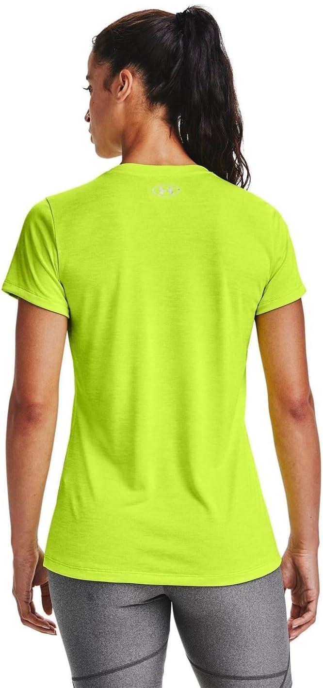 image:imageUnder Armour Womens Tech VNeck Twist ShortSleeve TShirtGreen Citrine 394Tonal