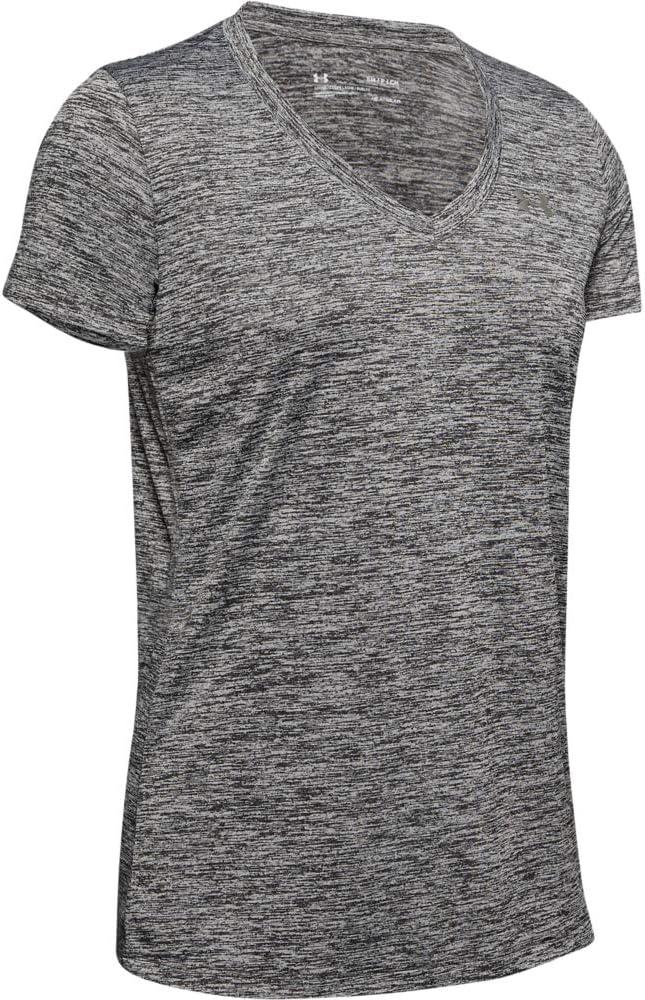 image:imageUnder Armour Womens Tech VNeck Twist ShortSleeve TShirtJet Gray 010Metallic Silver