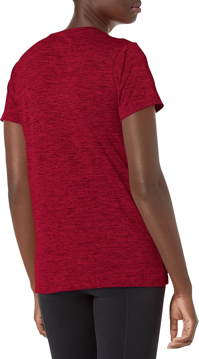 image:imageUnder Armour Womens Tech VNeck Twist ShortSleeve TShirtLeague Red 626Metallic Silver