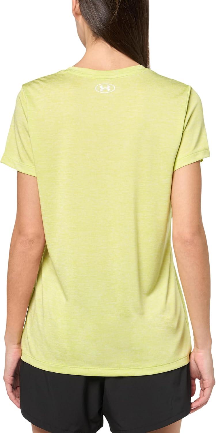 image:imageUnder Armour Womens Tech VNeck Twist ShortSleeve TShirtLiberty Green 303Metallic Silver