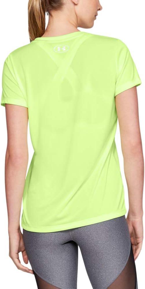image:imageUnder Armour Womens Tech VNeck Twist ShortSleeve TShirtLime Fizz