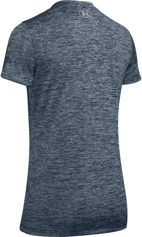 image:imageUnder Armour Womens Tech VNeck Twist ShortSleeve TShirtMechanic Blue 468Tonal