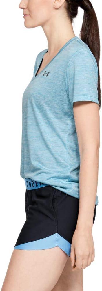 image:imageUnder Armour Womens Tech VNeck Twist ShortSleeve TShirtMobile Blue