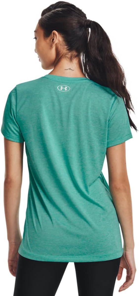 image:imageUnder Armour Womens Tech VNeck Twist ShortSleeve TShirtNeptune 369 Metallic Silver