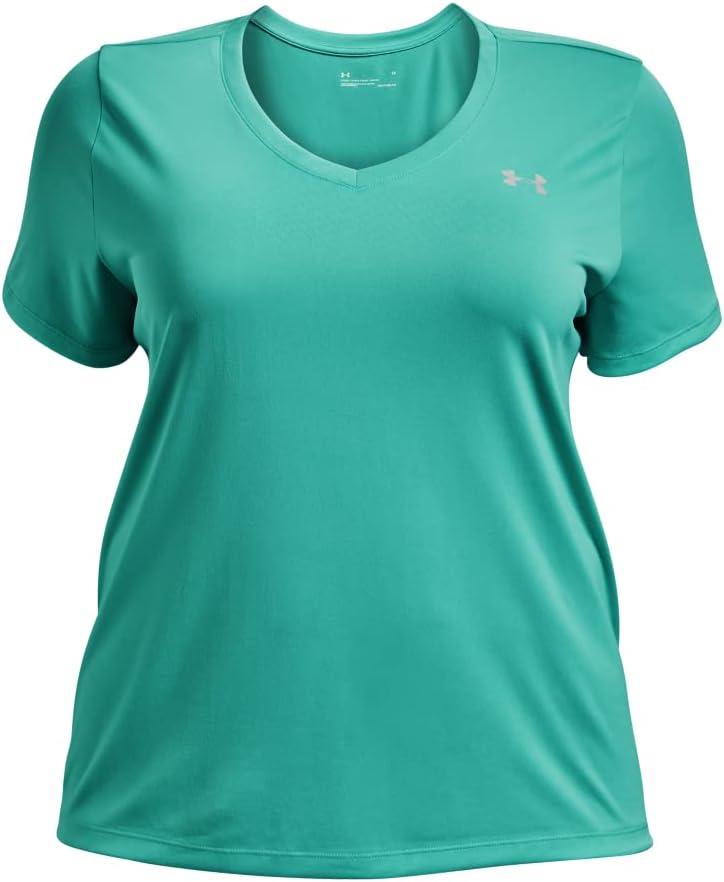 image:imageUnder Armour Womens Tech VNeck Twist ShortSleeve TShirtNeptune 369Green