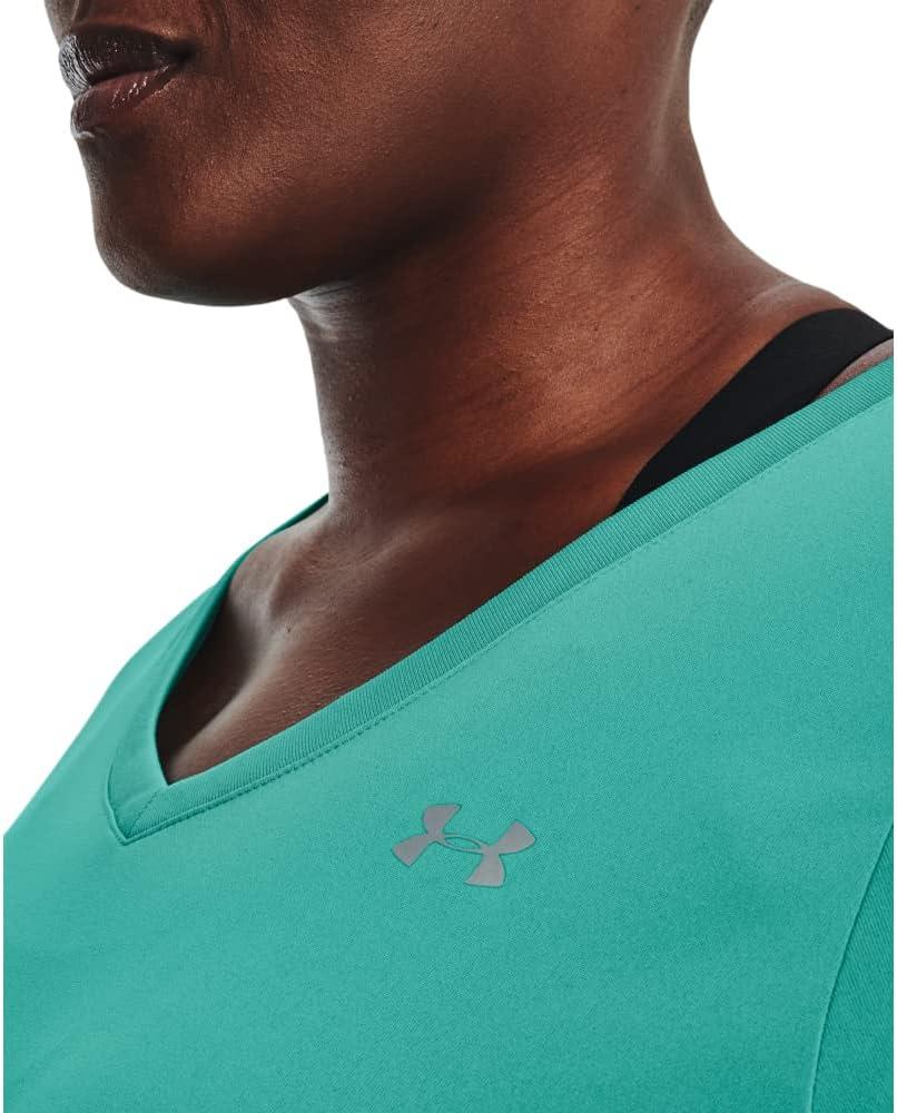 image:imageUnder Armour Womens Tech VNeck Twist ShortSleeve TShirtNeptune 369Green
